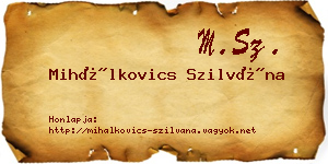 Mihálkovics Szilvána névjegykártya